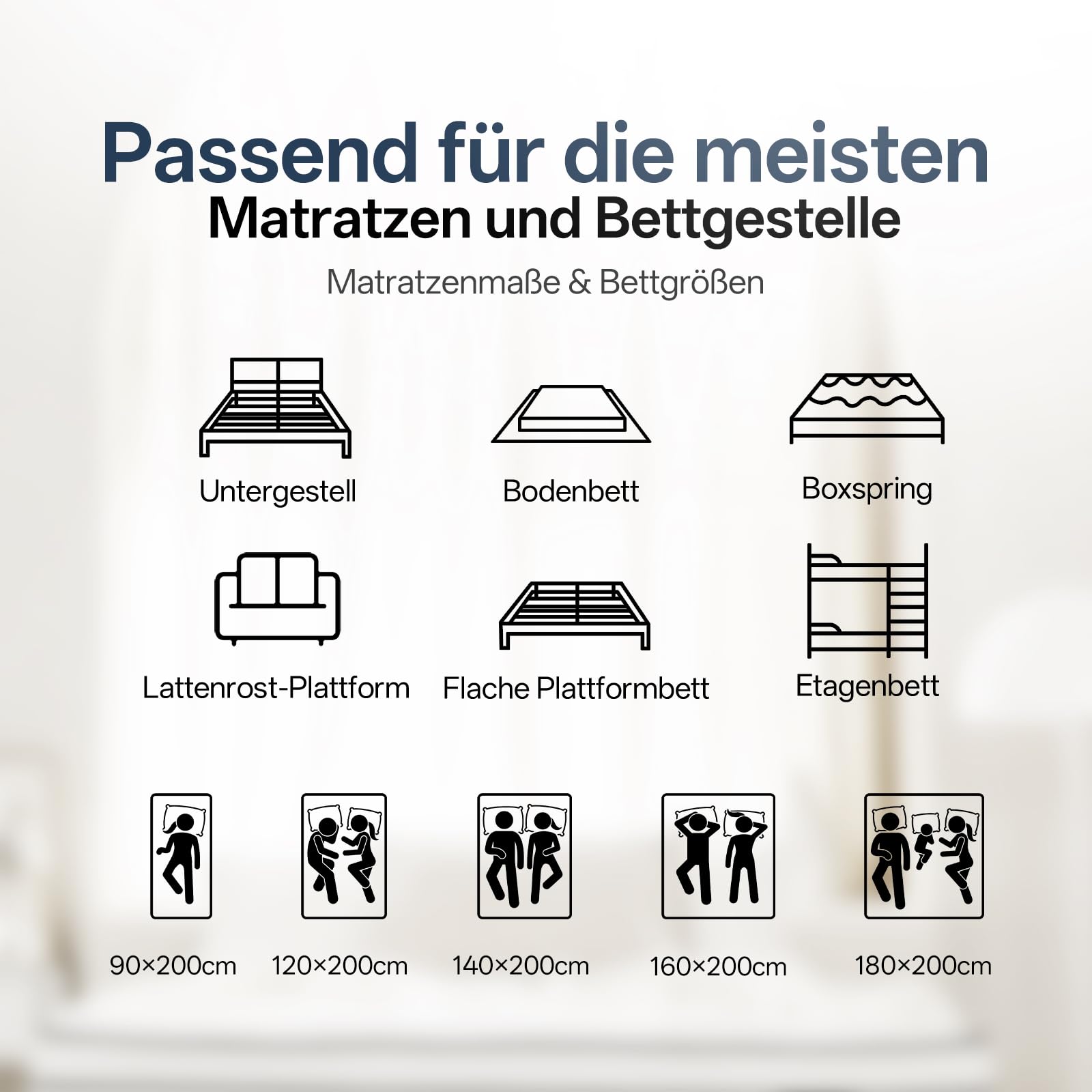 Matratze 180x200 cm Höhe 25cm, 7-Zonen Orthopädische Federkernmatratze mit Comfort Memory-Schaum Schicht, Härtegrad H3, Rückenentlastende