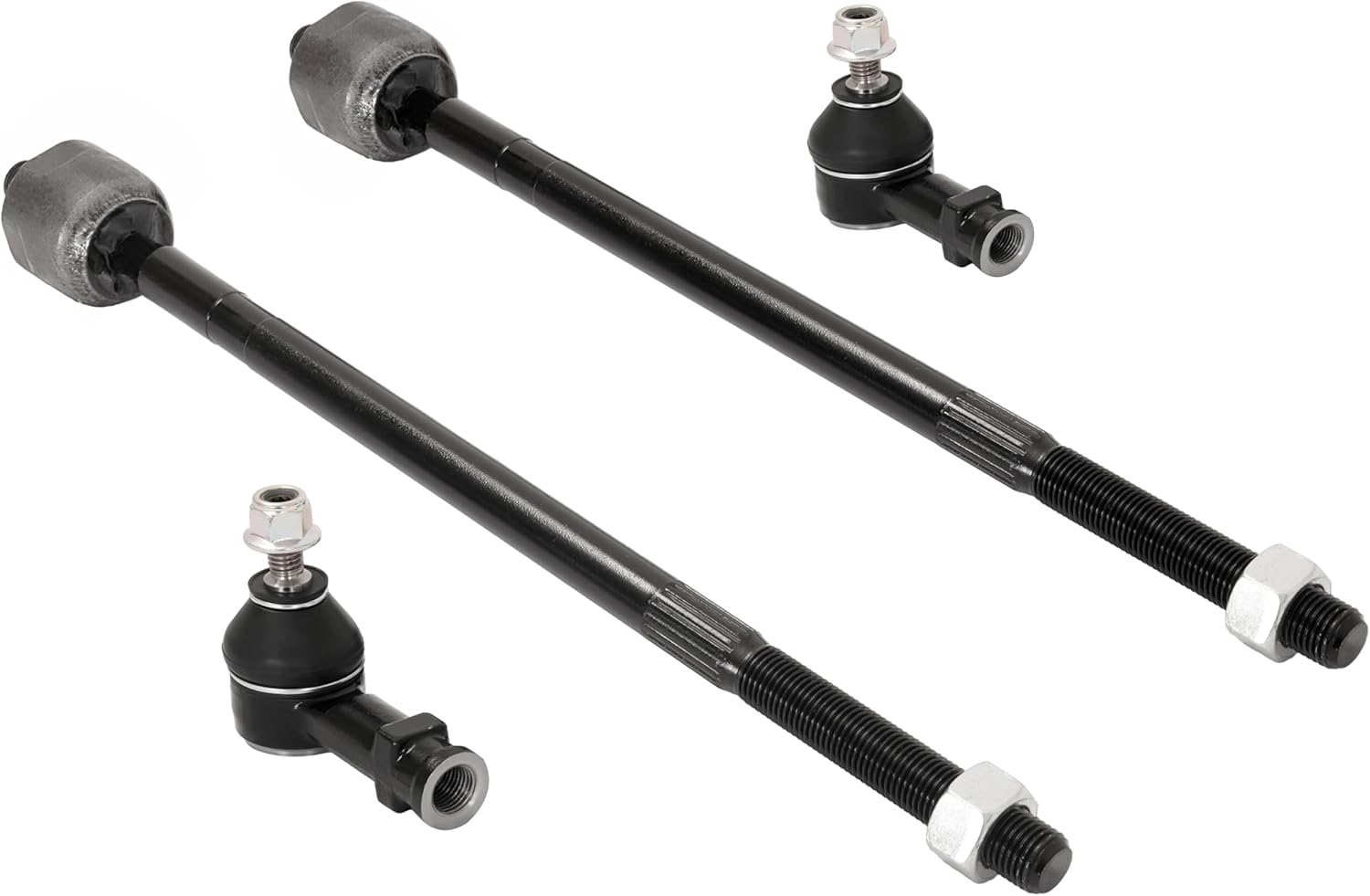 Tie Rod End Set Compatible with 2006-2011 Ford Focus 2.0L 2.3L 2.5L Replacement For 8S4Z3A130A 8S4Z3A130B 9S4Z3280A 9S4Z3280B Front Inner Outer Tie Rod End