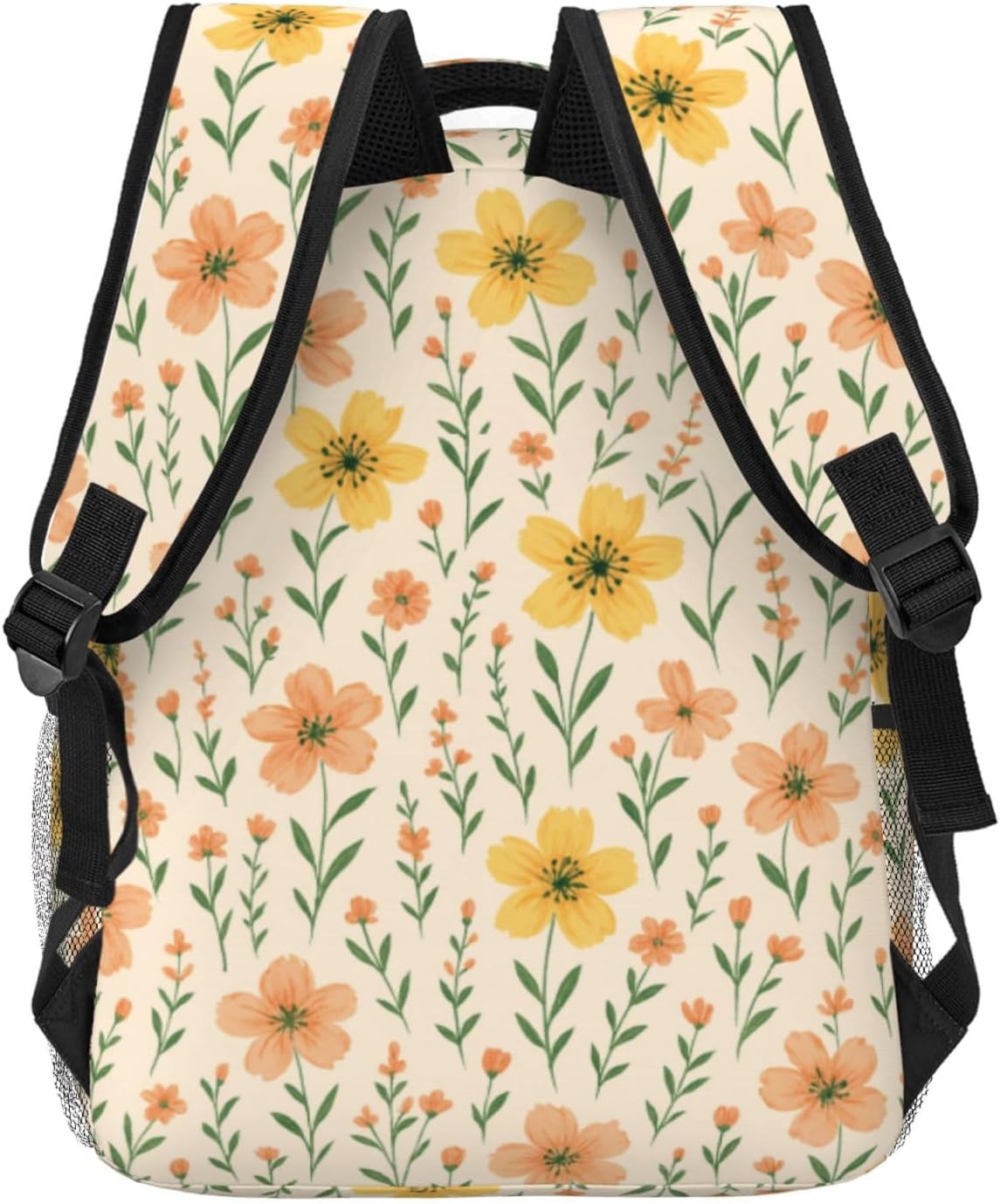 Elegant Floral Backpack for School, Work, Camping, Lightweight Travel Daypack with Multi-Pocket Storage, Adjustable Shoulder Straps Bookbag, 11.4×5.9×15.7in, Kids Women Girls Gifts Backpacks
