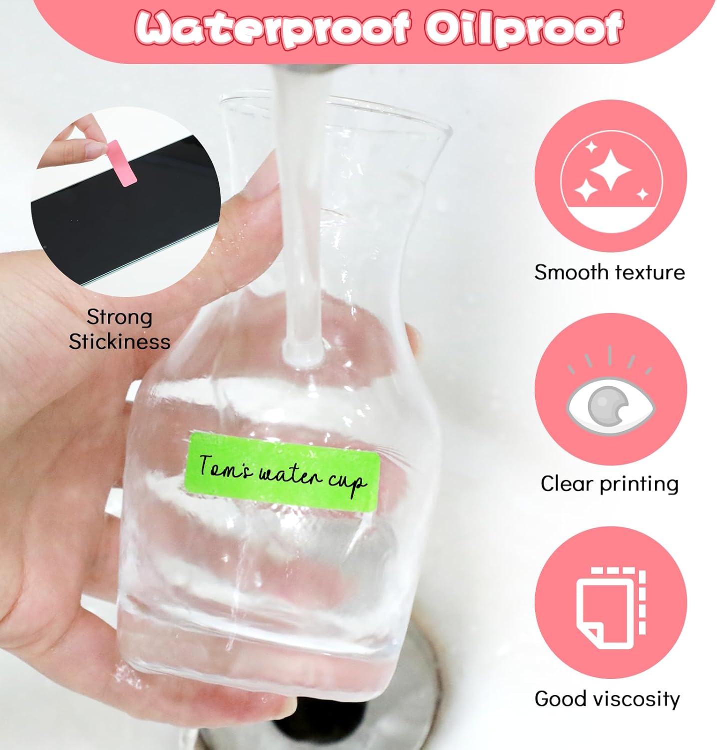 D30 Label Tape Print Stickers 12 x 40 mm Label Maker Tape Colorful Laminated Labeling Paper Replacement for D30 Printer, 160/Roll, 5 Rolls in Total(800 Pieces) - Image 2