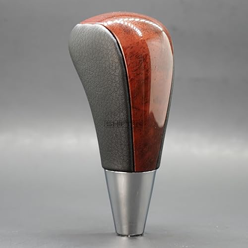 Miniatura 3 de Pomo de palanca de cambios de madera de cuero para Toyota Avalon Yaris 4Runner Land Cruiser Sienna Camry Solara Tacoma y Lexus ES300 ES330 GS300