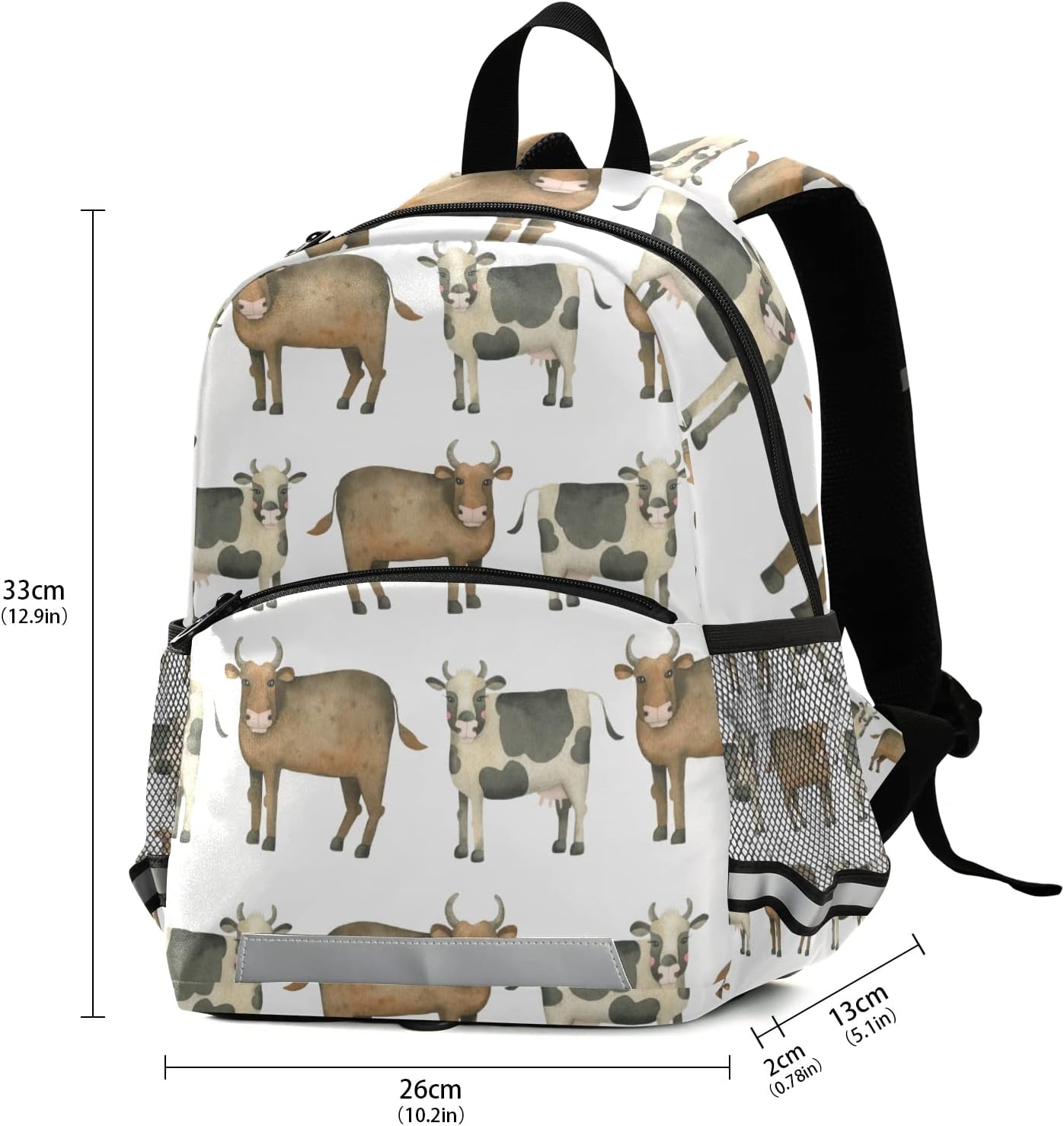 Kid's Toddler Backpack Funny Cows School Bookbag for Boys Girls, Children Kindergarten Bag Preschool Nursery Travel Purse Bag - Image 3