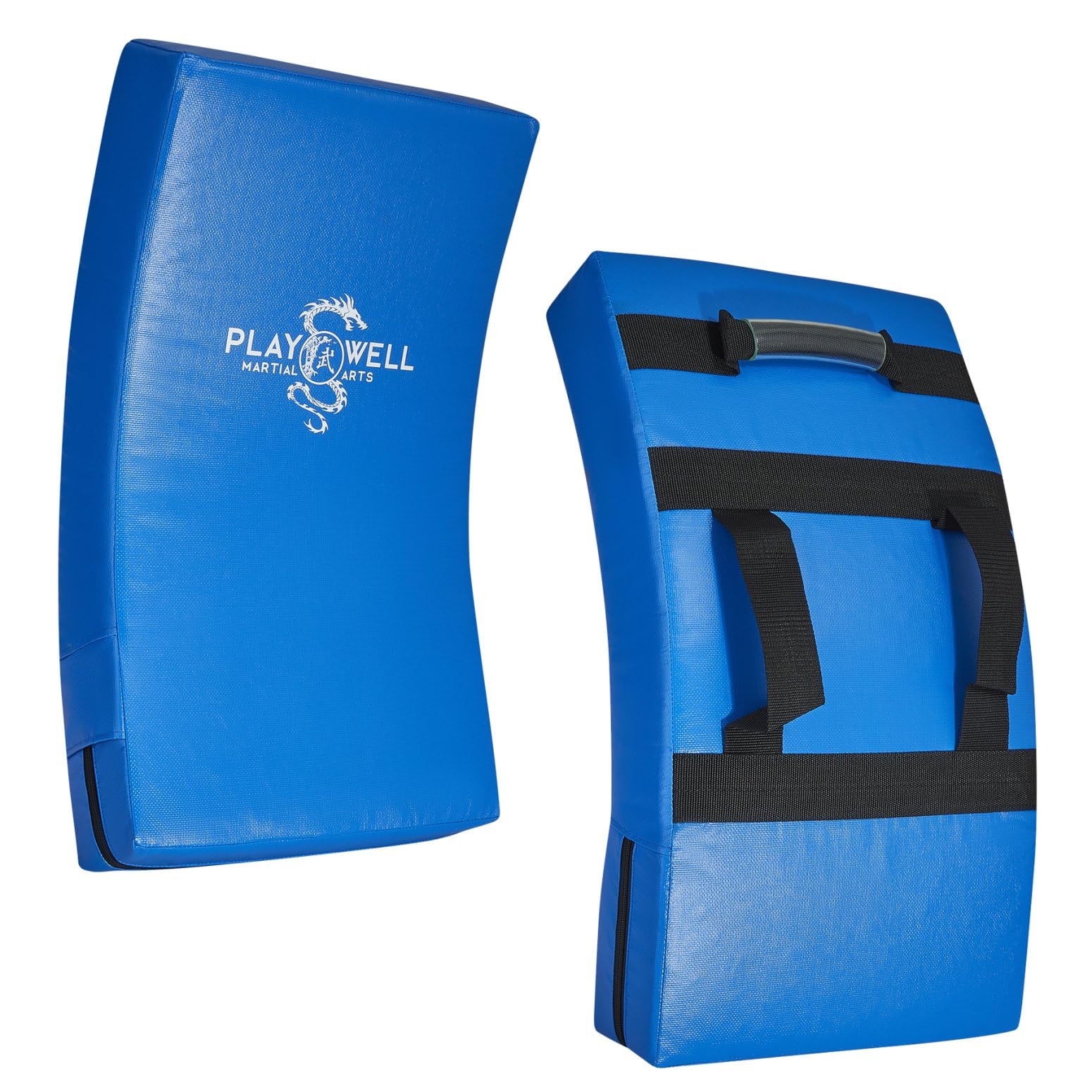 Paraluce curvo in vinile per arti marziali, taglia XL, colore: blu
