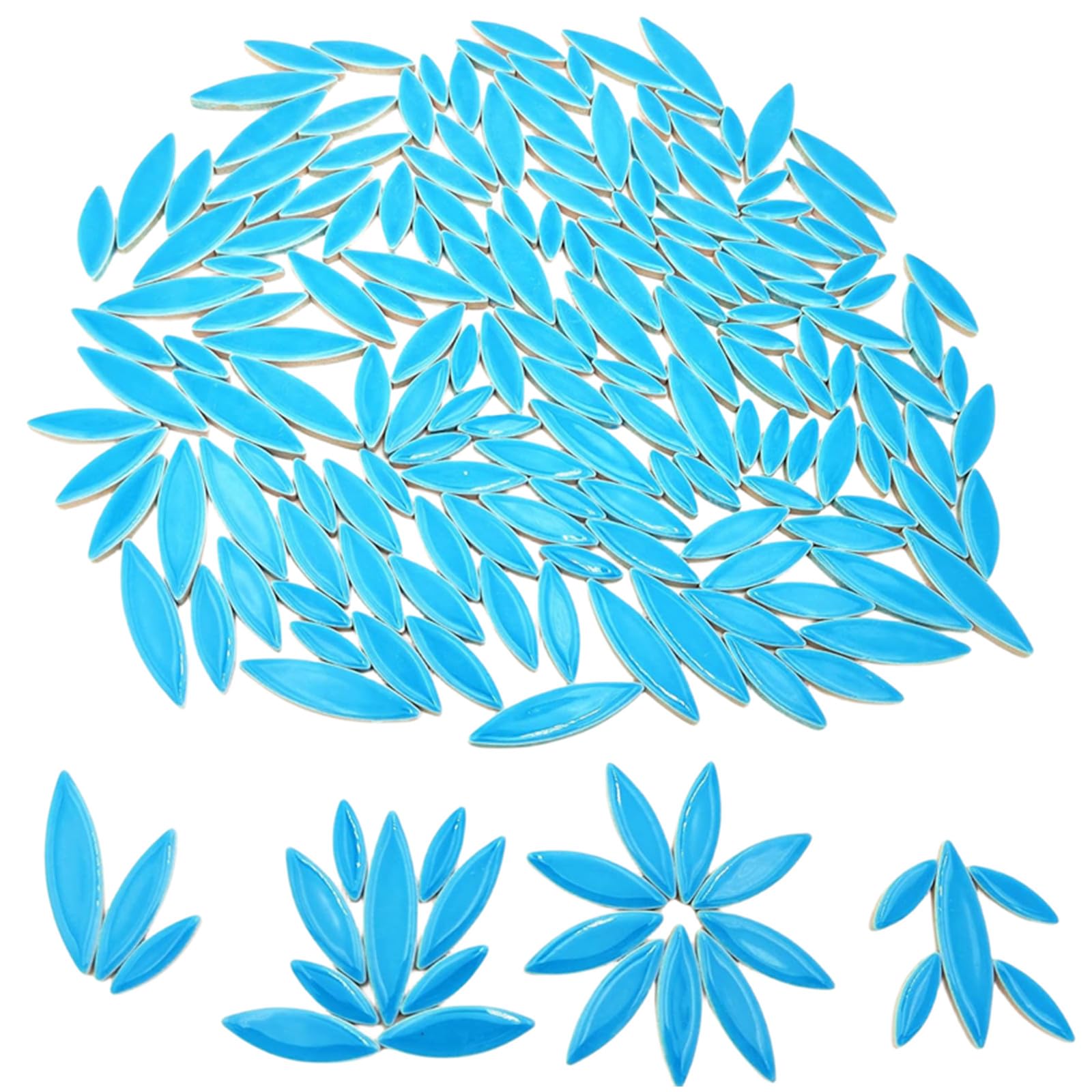 Leaf Petal Ceramic Mosaic Tiles for Crafts 500g Irregular Mosaic Pieces