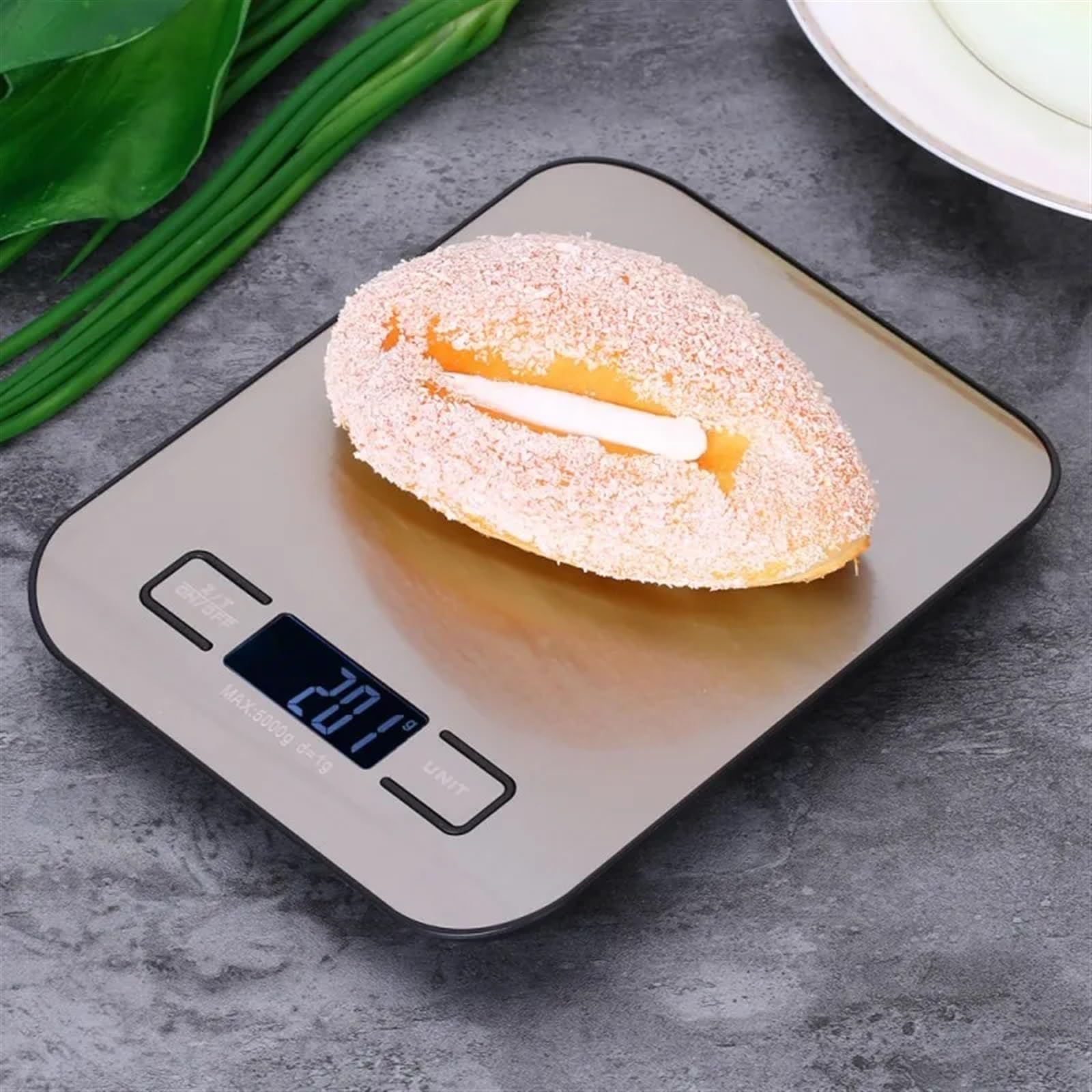Balance de cuisine Balance de cuisine, balance alimentaire portable en acier inoxydable, balance numérique à batterie, balance alimentaire précise for la cuisine Fournitures de cuisine (Color : White
