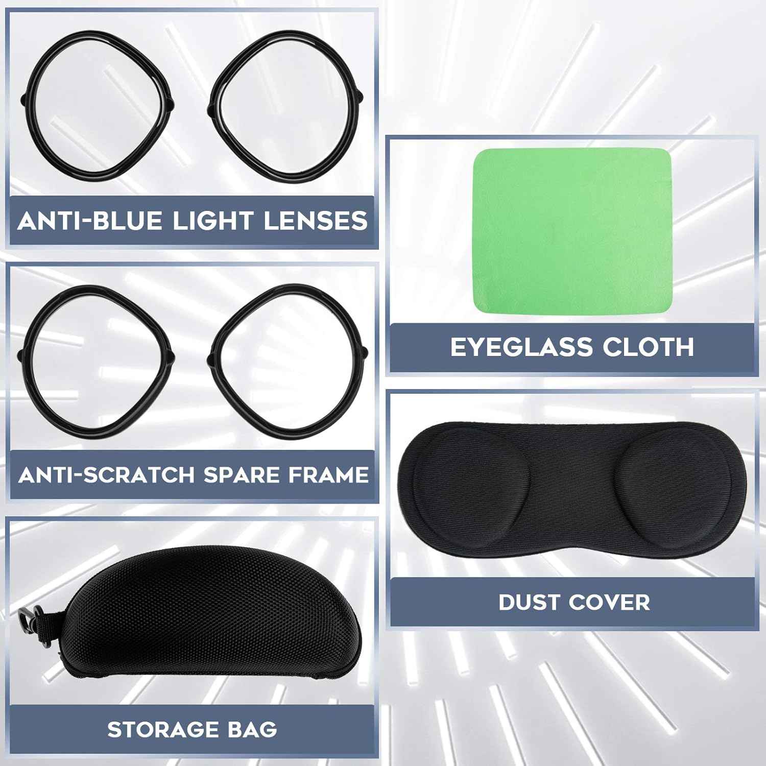 Frее Shірріng Ovеr $50 (1 Set) Seltureone Anti-Blue Light Lens Frame Compatible for Oculus Meta Quest 2, Eyes Protective Glasses Accessories Set for Quest, Rift S, with VR Lens Protect Cover Dust Proof Cover, Black Exсluѕіvе Dіѕсоunt 60% Prісе (1 Set) Seltureone Anti-Blue Light Lens Frame Compatible for Oculus Meta Quest 2, Eyes Protective Glasses Accessories Set for Quest, Rift S, with VR Lens Protect Cover Dust Proof Cover, Black