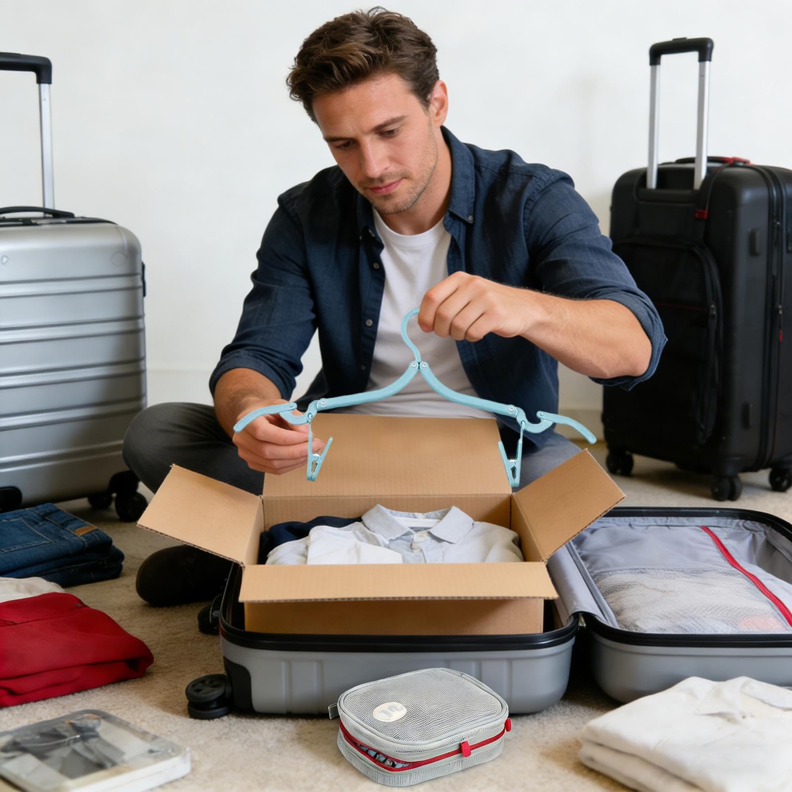 Appendini pieghevoli | con di immagazzinaggio a 12 pinze | Appendini per armadio e asciugabiandi,per Viaggio CASA Auto Scuola Studio Esterno Università Asilo Feste Compleanno Vacanza