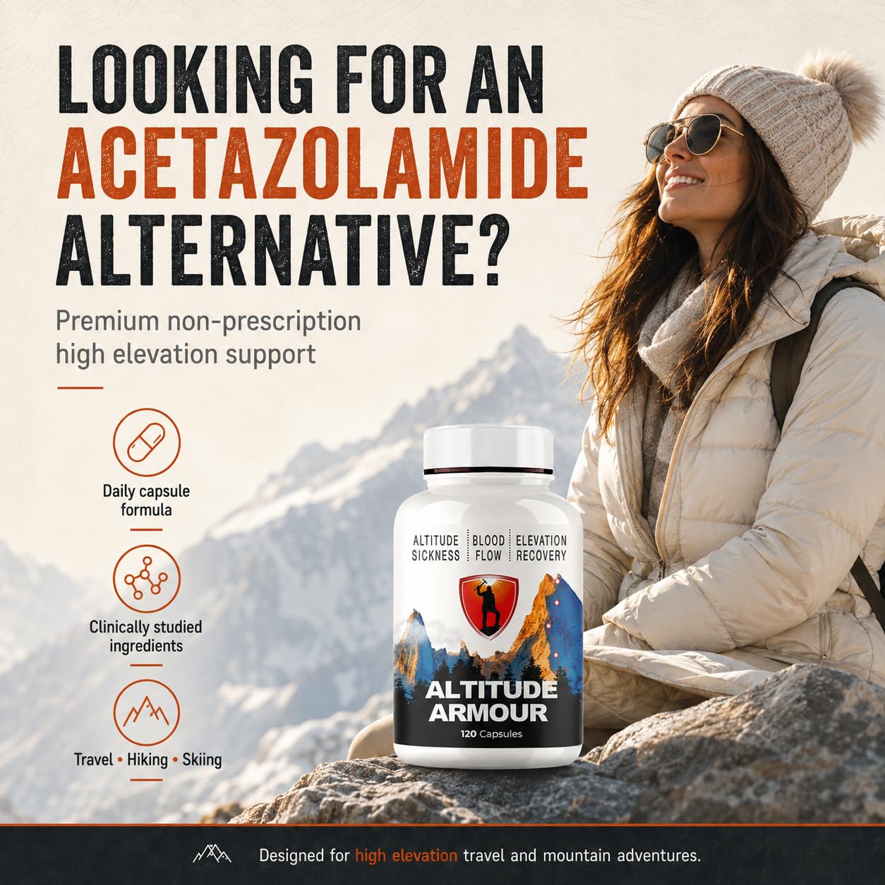 Altitude Sickness Prevention – Altitude Armour Premium Altitude Acclimation Support – Highly Bioavailable High Elevation Formula for Travel, Hiking, Skiing, & Mountain Trips — Amazon image 3