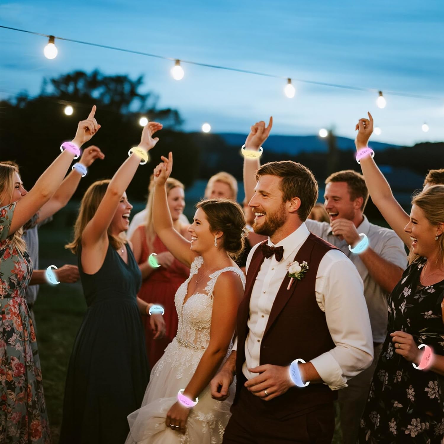 24 Pcs Wedding Sound Activated LED Glow Bracelets Light Up Bracelets for Adults Glow in the Dark Bracelets Carnival Rave Supplies for Concert (24) - Image 5