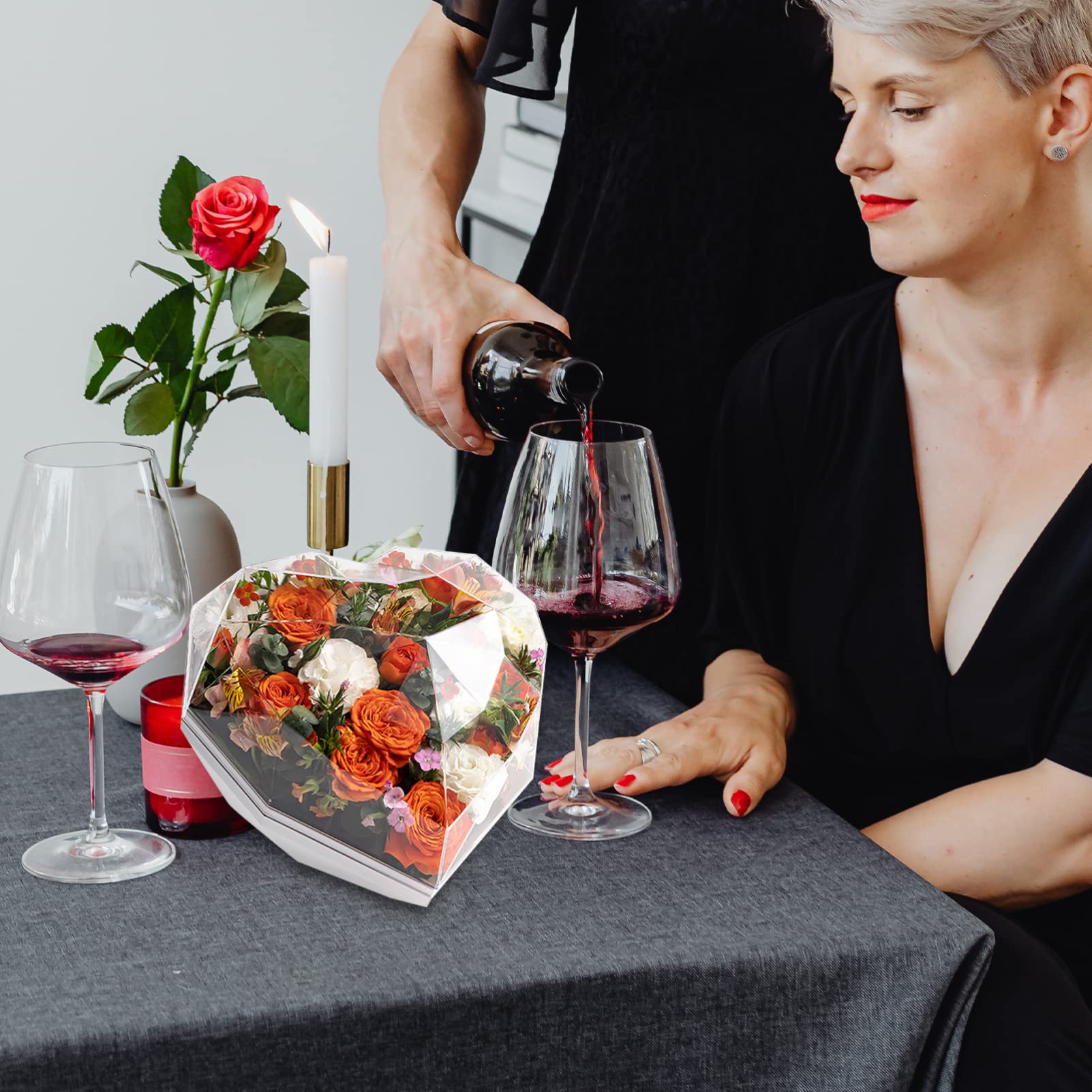 minkissy Herzförmige Acryl Herzbox aus Leichtem Material Praktische und Schöne Geschenkverpackung für Hochzeit und Verlobung in Romantischem Design