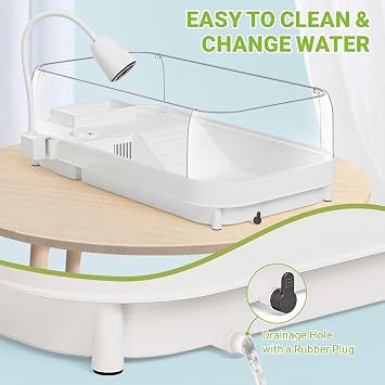 Moonorange Large Turtle Tank Kit, Turtle Tank Starter Kit with Multi-Function Areas