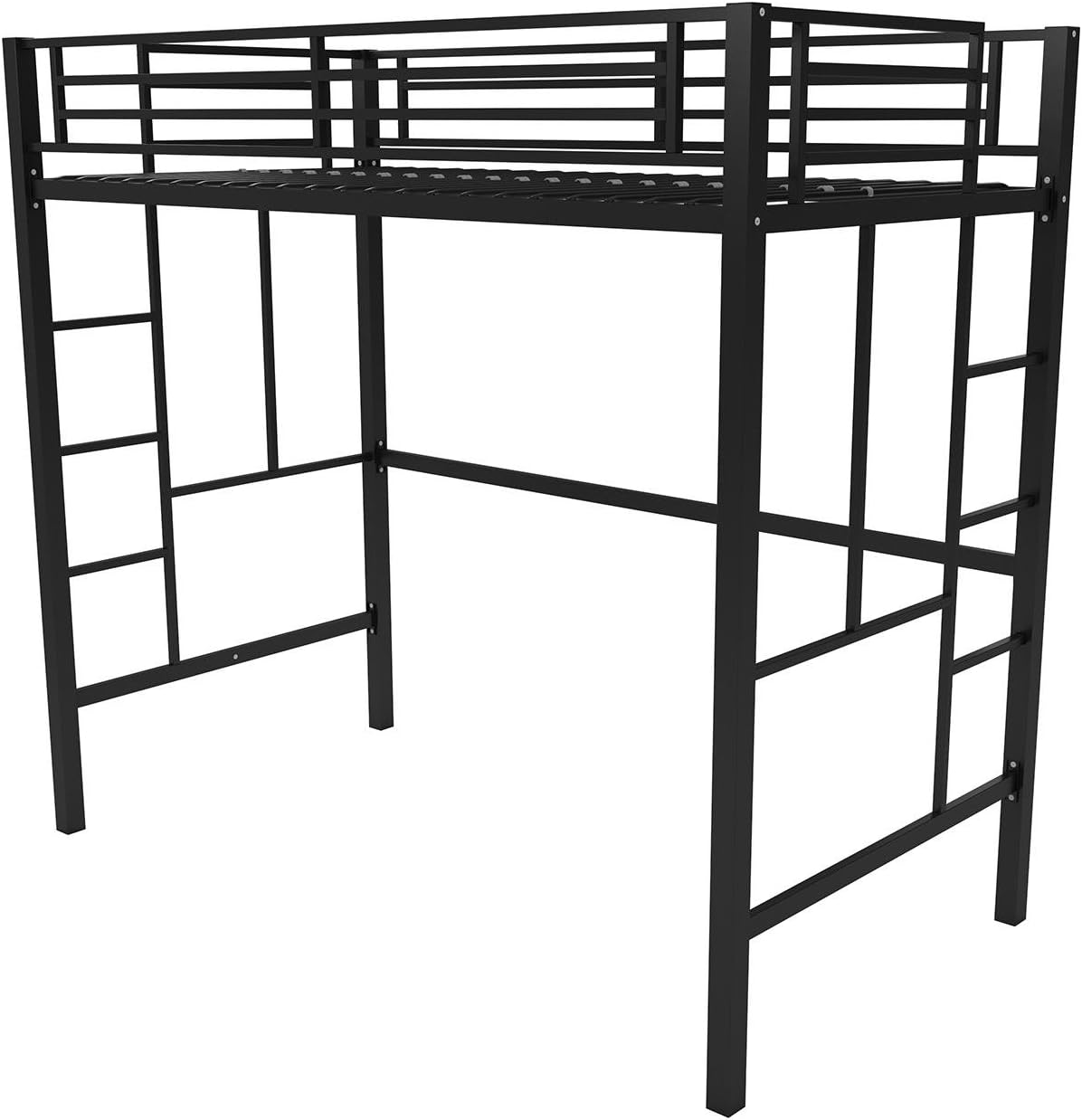 Your Zone Metal Loft Twin Bed by SuperIndoor (Single, Black) (Twin, Black)