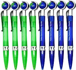 Maydahui 12 peças lindas canetas terrestres globo do mundo canetas esferográficas Tellurion tinta preta novidade Dia da Terra canetas para estudantes, professores, escritório, material escolar,
