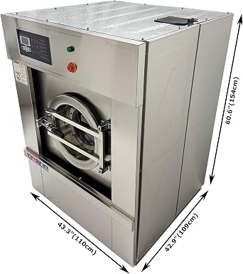 220V 1PH Commercial Industrial Washer - 33LBS (15kg) Dry Capacity, WASH+SPIN 2-in-1 Automatic Laundry Machine