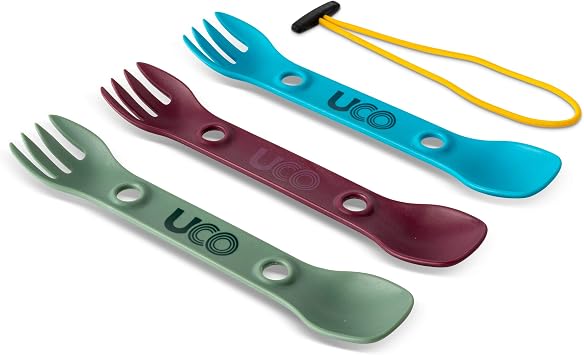 UCO Mini Spork Camping Combo Spoon-Fork Utensil For Kids, 3 Pack