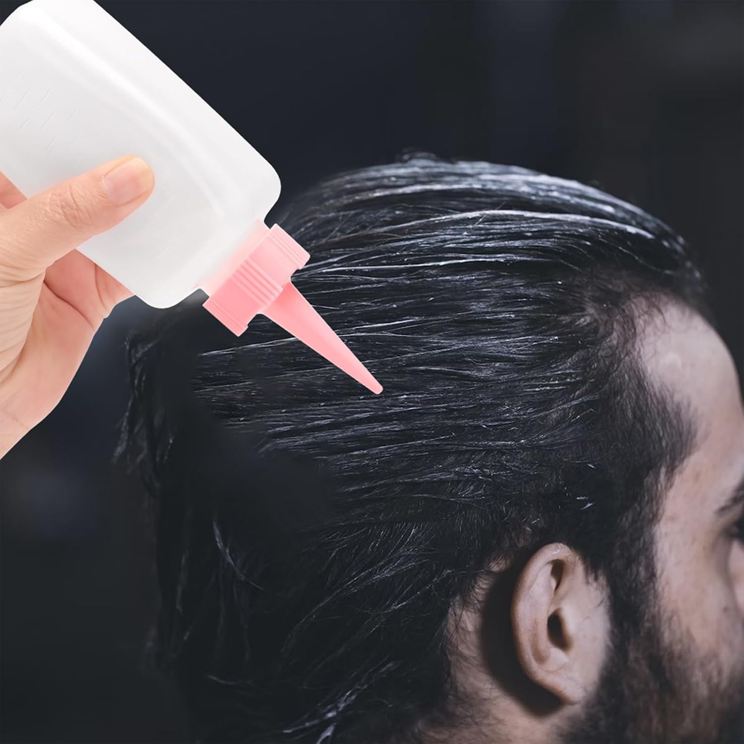 Hair Color Applicator Bottle, 160ml Translucent PP Squeeze Dispenser, 4.7x15.7cm Measuring Scale Squirt for Salon, Home Dyeing, Salon Coloring Tool