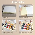 Patinao Organisateur de boîte de rangement pour le placard - Space Saver Souliers Conteneurs Corbeille avec Lids transparents empilable, peut s'adapter Ottoman, pliable rack de chaussures Cabinet Cubby pour armoire (1 Boîte)