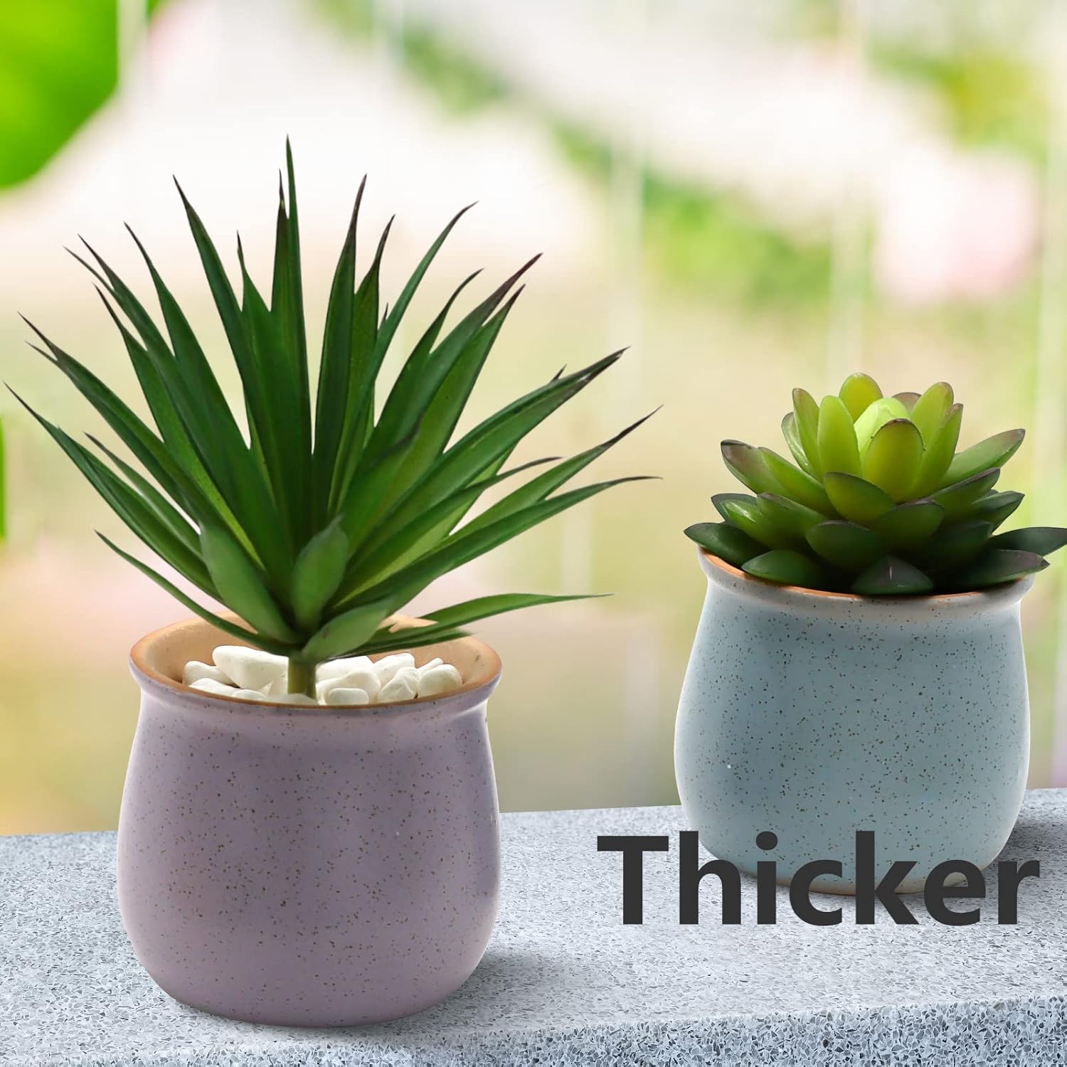 5 Pcs Faux Succulents Set, Realistic Fake Succulents, Artificial Hanging Ornaments Fleshed Plant Textured for Home Garden Wedding Party Spring Decoration (Green) - Image 5