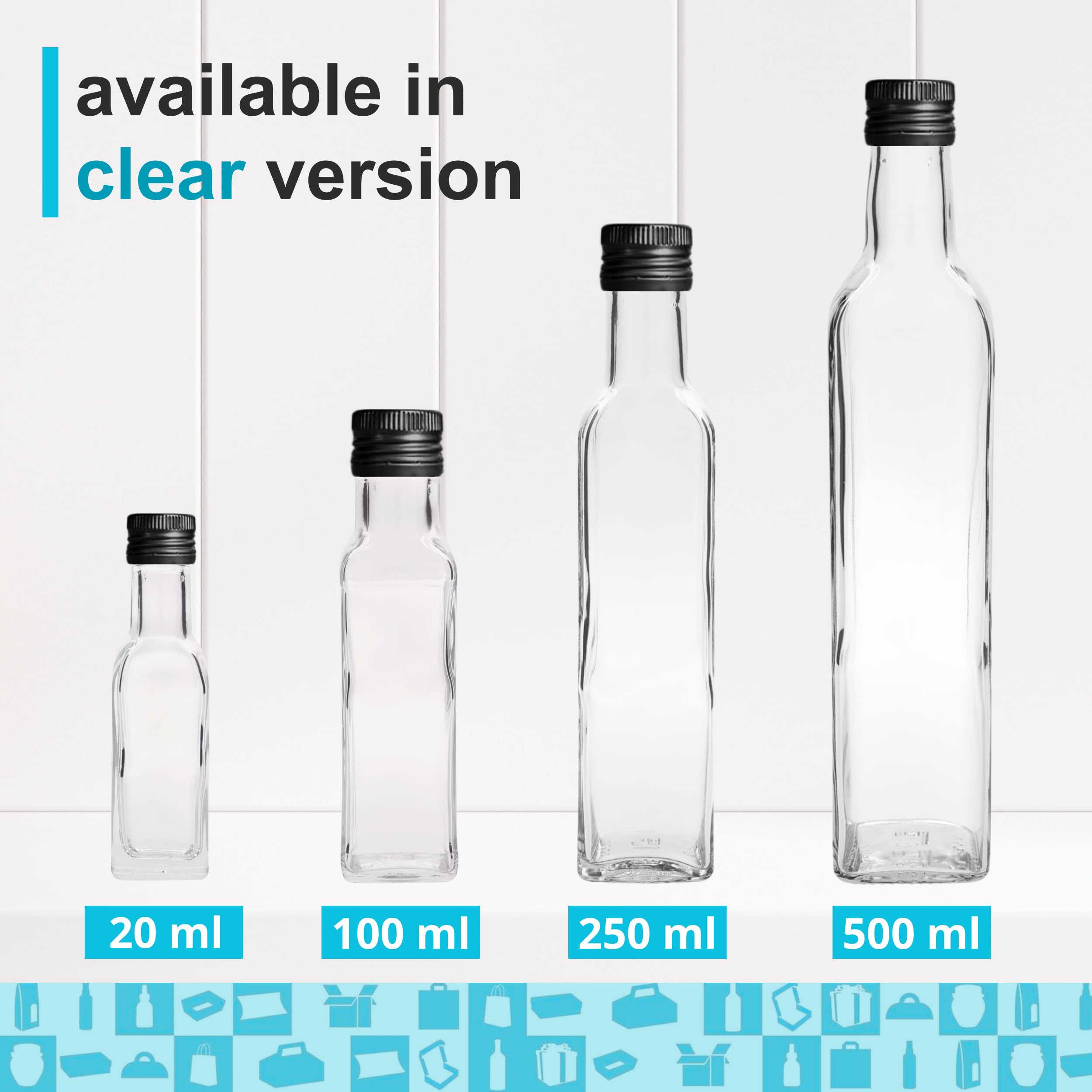 Espirito Rebelde 20 Flaschen aus dunklem Glas, 500 ml, mit schwarzem Schraubverschluss | Olivenöl, Essig, Alkohol | Ölflasche aus Glas, Glasbehälter, Ölflasche