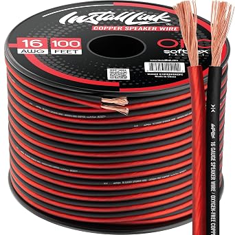 16 AWG Gauge Speaker Wire OFC Cable Stereo, Car or Home Theater 100 Feet by Install Link