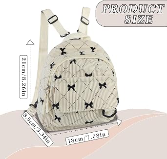 Mini Backpack, Corduroy Small Backpacks for Women, Cute Casual Mini Daypacks Lightweight Small Rucksack for Travel Daily Outings
