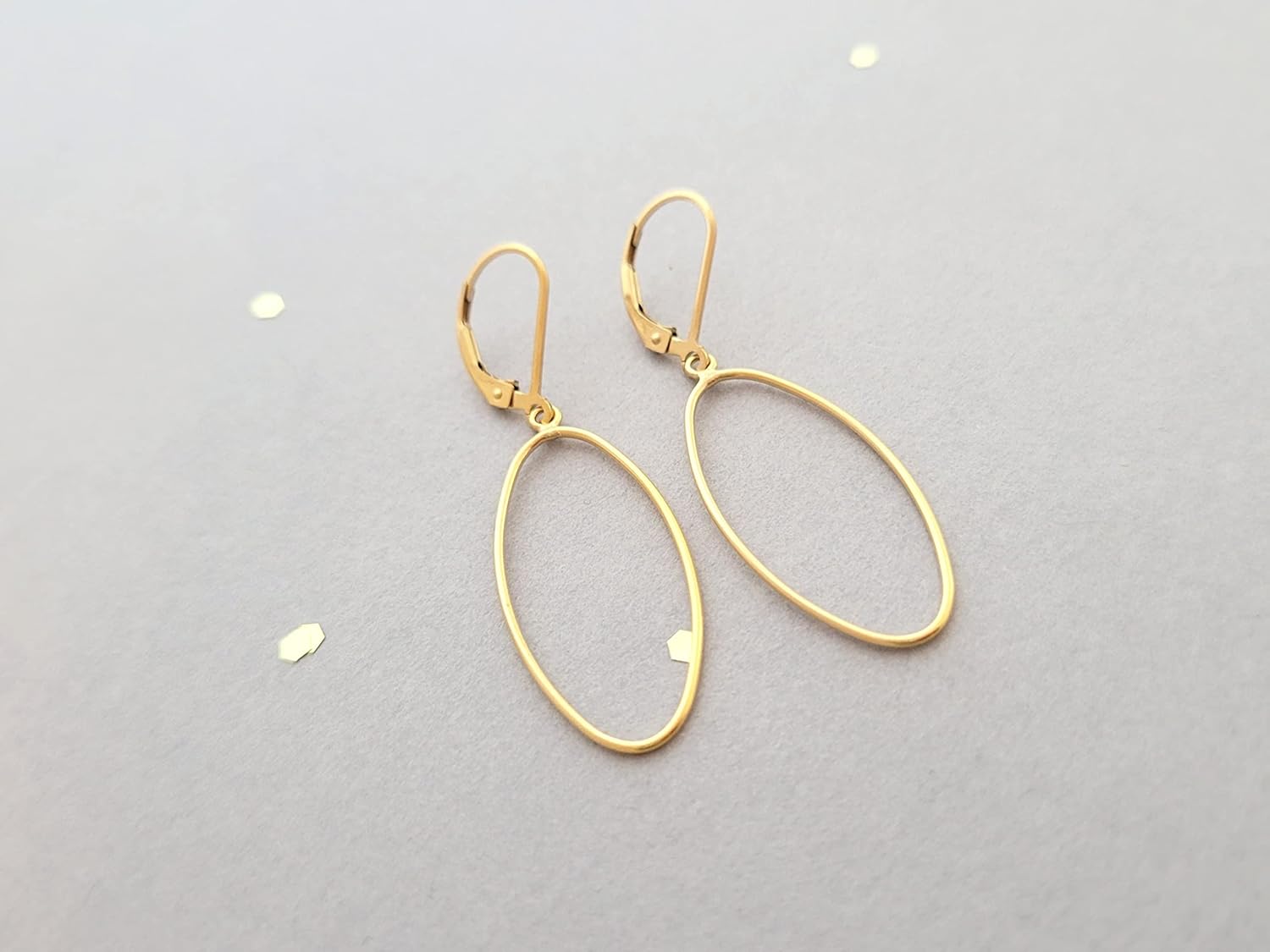 14k Gold Filled Open Oval on Leverback Earrings