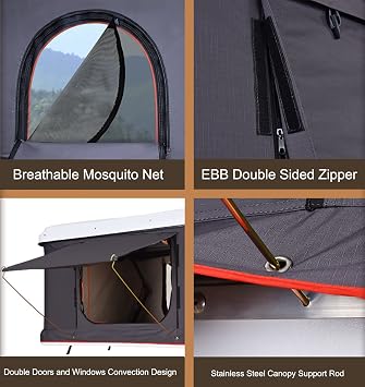 GeRRiT Luxury Add Dutch Velvet Roof Tent, Outdoor Roof Tent Hard Shell Tent, Truck SUV Camping Roof Tent with Ladder, Outdoor Waterproof Vehicle Awning for Cars Trucks SUVs