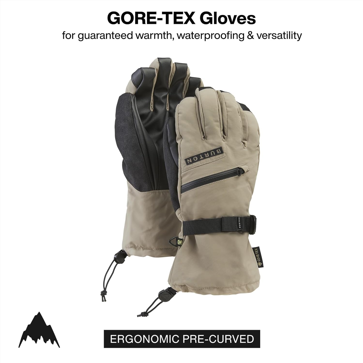 Burton Men’s Gore-TEX Insulated Mittens – Waterproof Winter Snowboard Mittens – Summit Taupe, XX-Large