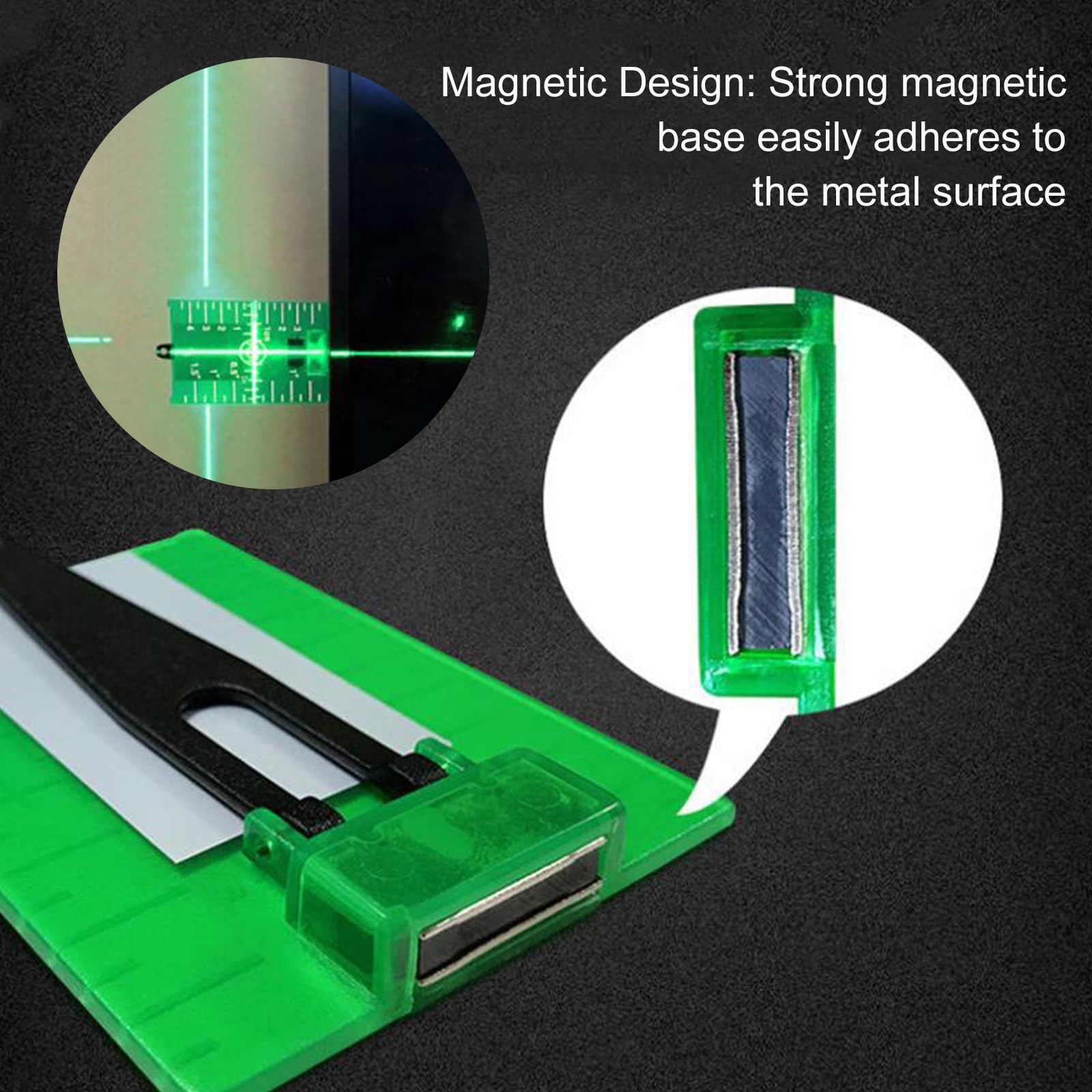 Target Laser Verde,Cavalletto Livella Laser,Target Magnetica con Gamba per Livella Laser Verde,2pcs
