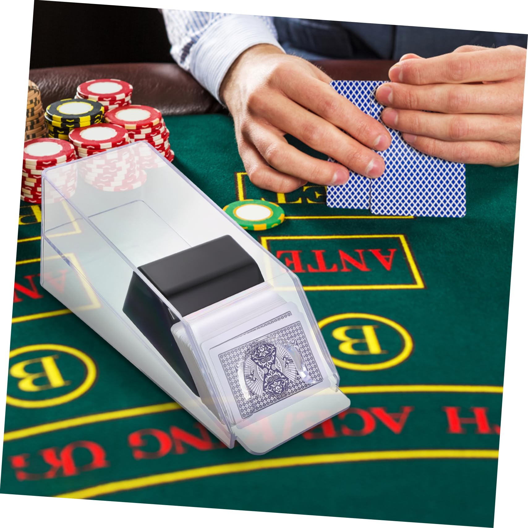 TOYANDONA 1pezzi Dispenser Professionale Per Carte Acrilico Strumento Pratico Per Giochi Da Tavolo Compatto e Trasparente Per Serate Di Poker e Giochi Di Carte Con Amici