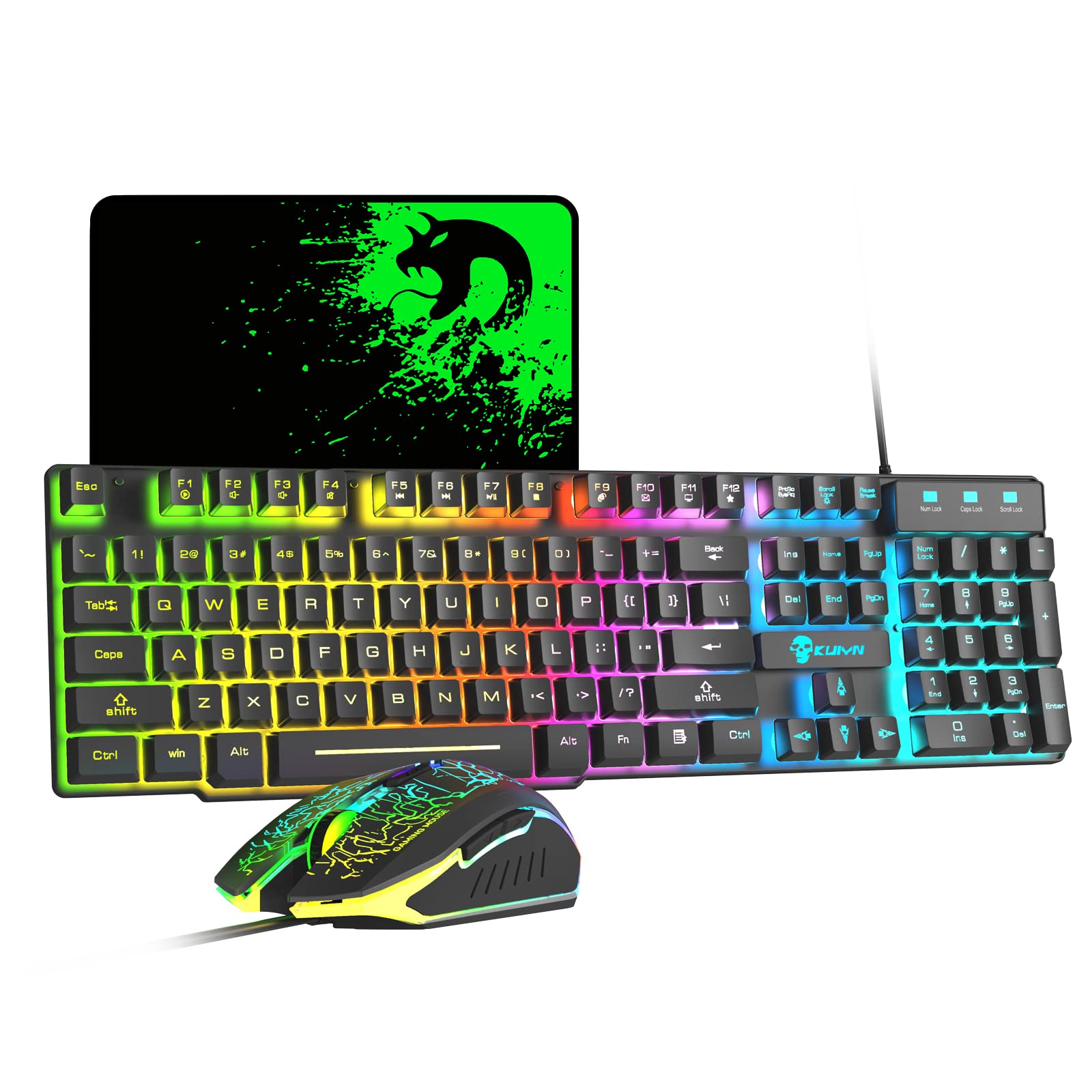 Tastiera Gaming USB 104 Tasti Con Retroilluminazione LED RGB Nero