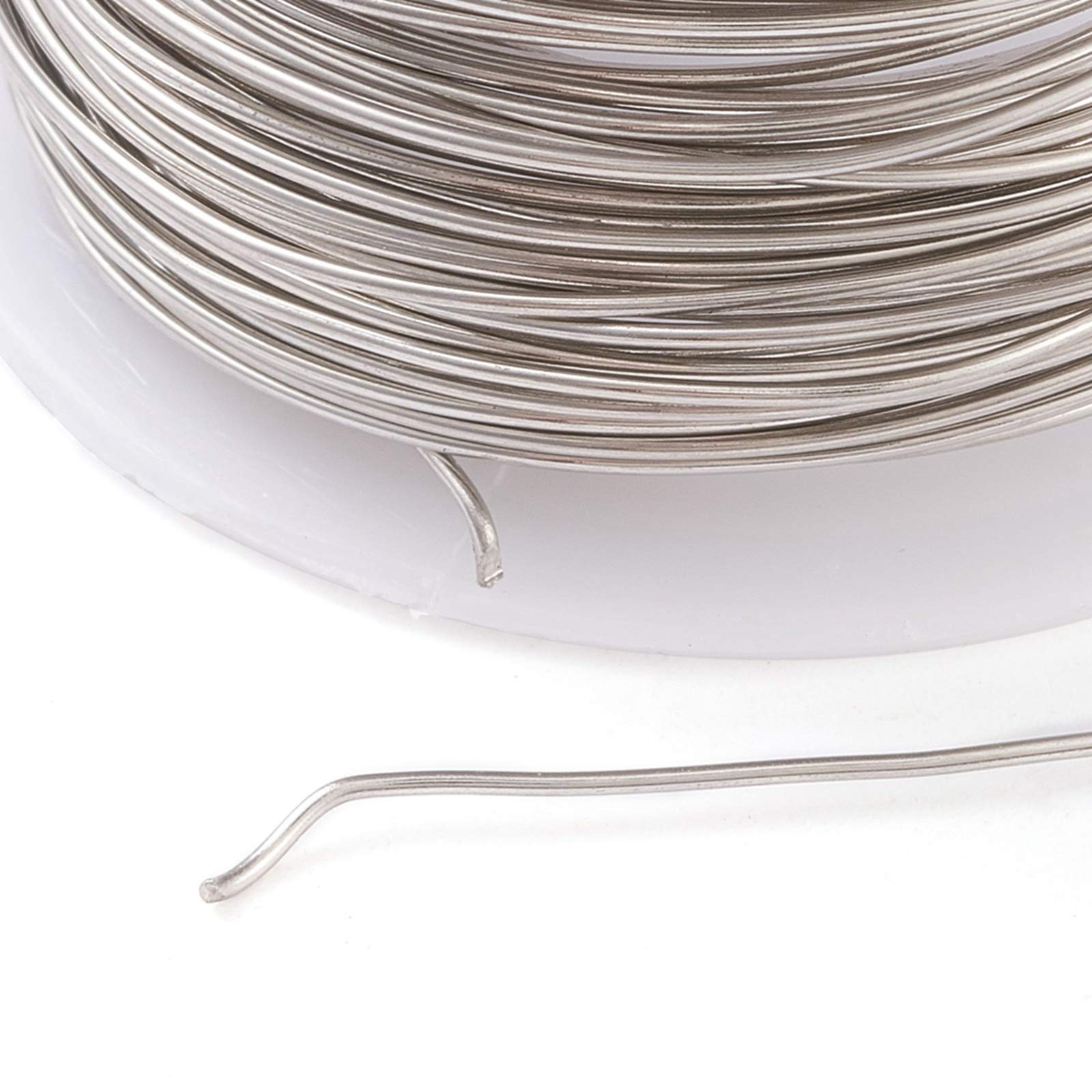Airssory Fil Acier Inoxydable 316 Calibre 20 (0,8 Mm) - 7,9 M, Fil Bijoux Résistant Rouille, Idéal Création Bijoux, Travaux Manuels, Emballage