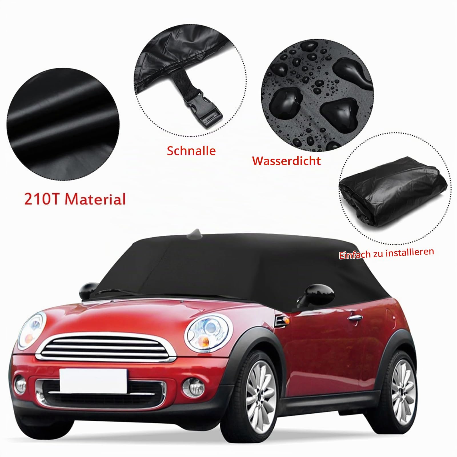 Autoabdeckung Wasserdicht Ersatz für BMW Mini Cabrio R52 R57 F57 2005-2024, Auto Abdeckplane Autoabdeckung Outdoor Halbgarage für Auto UV Beständige Autoplane Regen Sonne Staub Schutz Autohülle