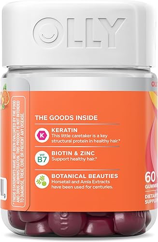 Miniatura 10 de OLLY - Gomitas Heavenly Hair para el cabello, favorecen un crecimiento del cabello fuerte y saludable, con queratina, biotina, Amla, sabor a