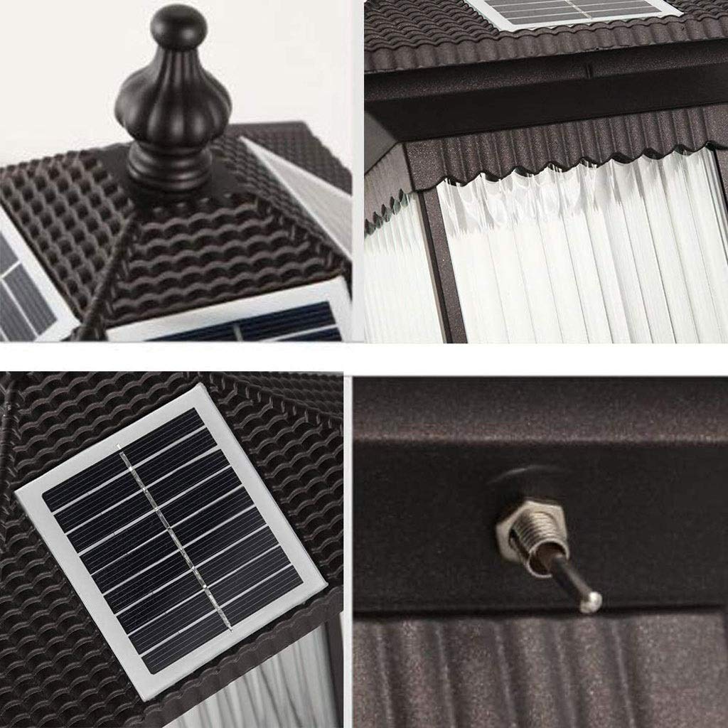 Oświetlenie dziedzińca oświetlenie uliczne zewnętrzne światło filarowe światło solarne wodoodporna zewnętrzna lampa ścienna aluminiowa retro ściana ogród kolumna reflektory