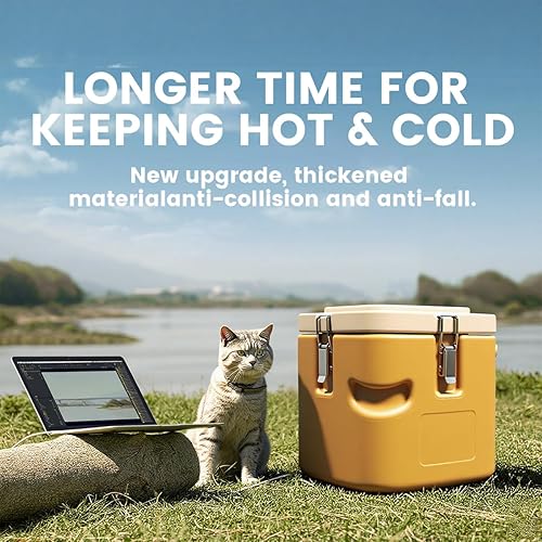 Miniatura 4 de Contenedor de sopa aislado de 3.43 galones, calentadores de sopa de 13.74 cuartos de galón comerciales, enfriador de alimentos aislado con 4