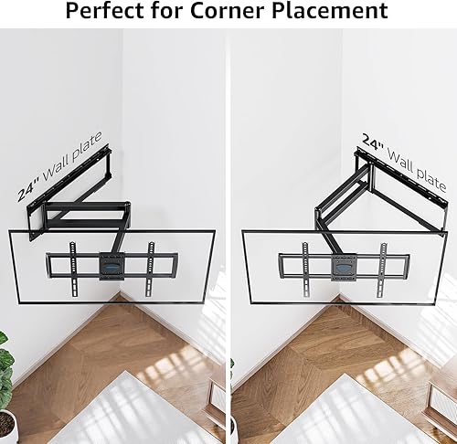 Miniatura 4 de MOUNTUP MU0019 - Soporte de pared para TV de brazo largo para la mayoría de televisores de 37 a 82 pulgadas, soporte de pared de TV de esquina con