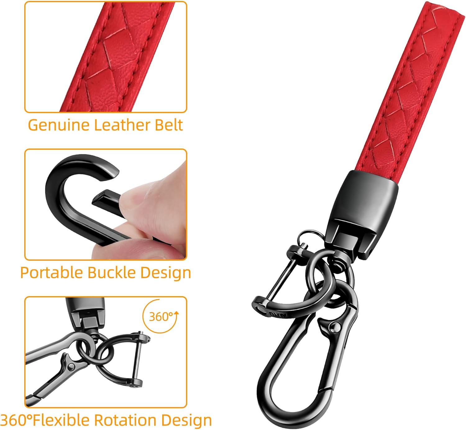 Sindeda for Land Rover Key Fob Cover with Keychain Soft Full Protection Key Shell Key Case Compatible with Land Rover LR4 Range Rover Sport Evoque Jaguar XF XJ XJL F-pace (Red) - Image 6