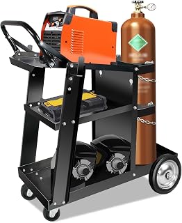Welding Cart Heavy Duty with 360 Swivel Wheels, Original Design Rolling Welding Carts for MIG/TIG Welder and Plasma Cutter Upgraded, Tilt-Table Large Storage