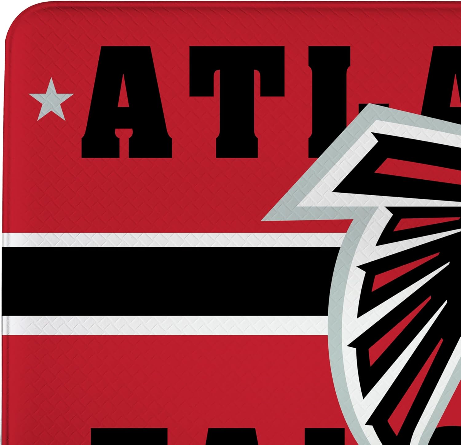 NFL Atlanta Falcons Indoor Entrance Mat, 30"x18" Anti-Fatigue Kitchen Mats and Rugs, Non Slip Backing, PVC Waterproof Ergonomic Comfort Mat for Entryway, Kitchen, Man Cave, Office, Sink, Laundry