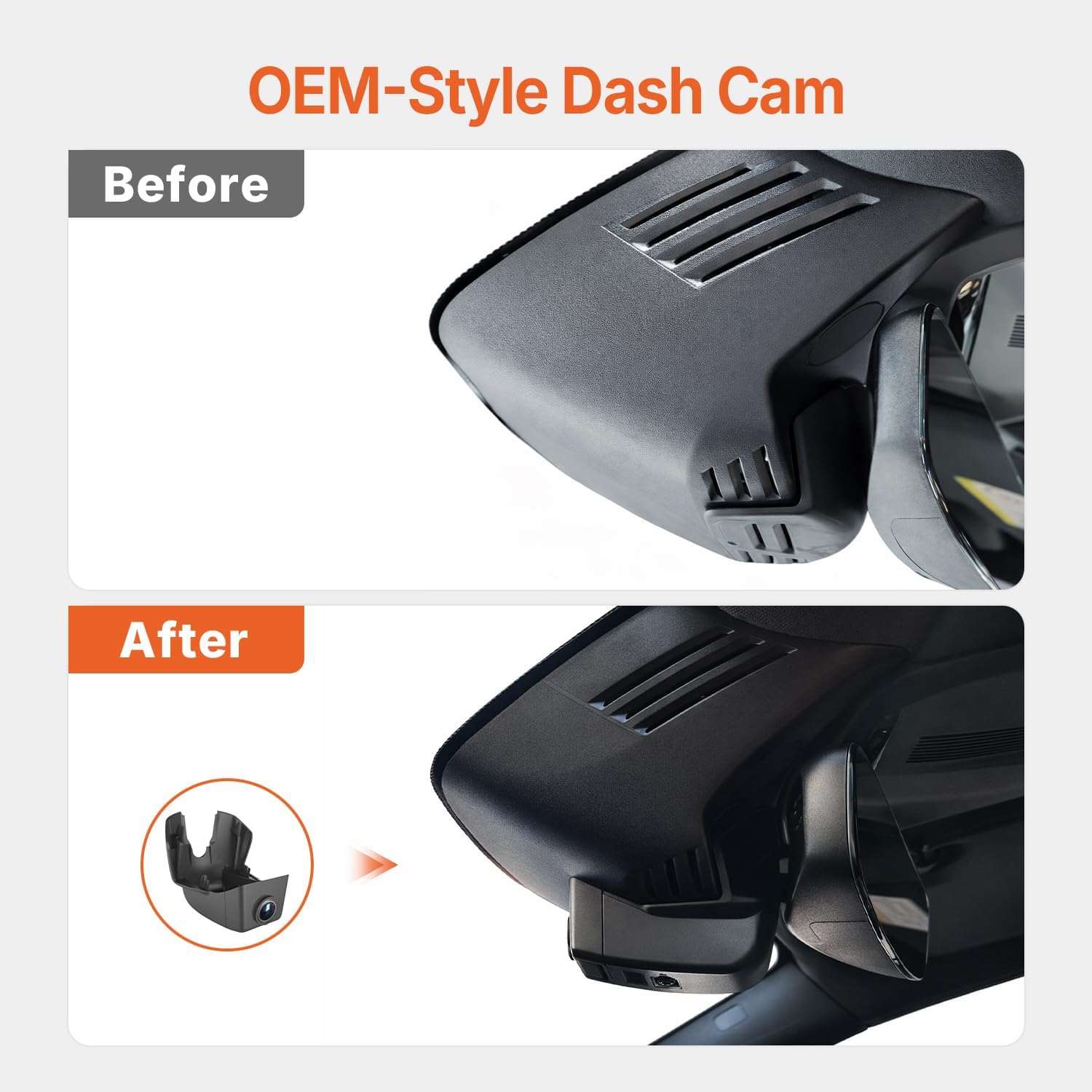 Volvo Dash Cam for XC90 2016-2022 T5/6/8, 4K Dash Camera with OEM-Style, No Visible Wires, Breeze Installation, Night Vision, WiFi & App, Parking Mode, Plug and Play, Loop Recording, 64GB Card