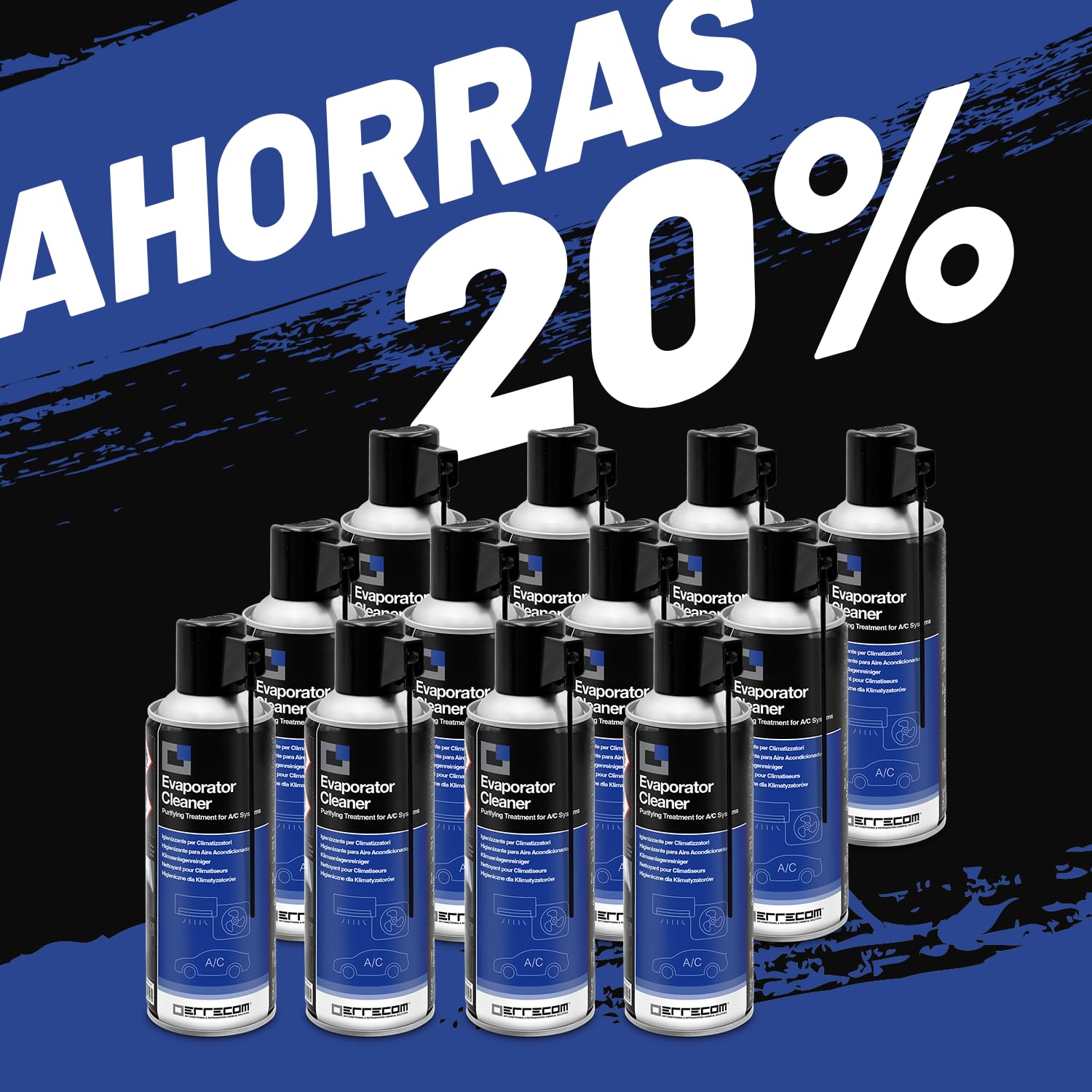 ERRECOM Evaporator Cleaner, Limpiador para Aire Acondicionado, 12 x 400mL