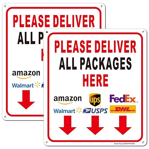 Please Deliver All Packages Here Arrows Delivery Sign for Delivery