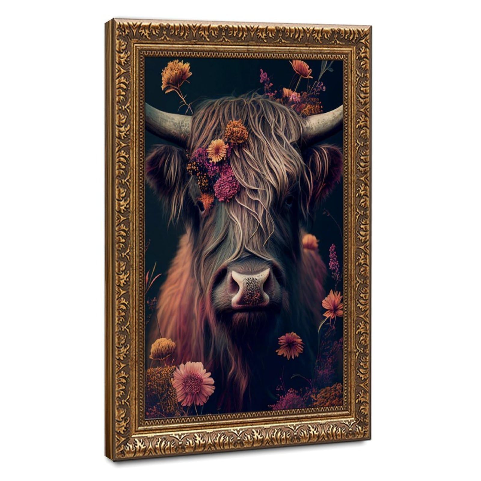 Bareronor Highland Cow Canvas Poster for Dorm Room Decor Gift