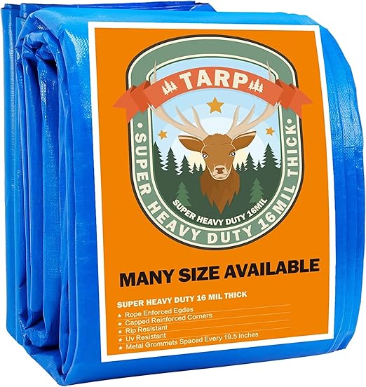 Large Tarp, Tarps Heavy Duty Waterproof 25x25, Waterproof Plastic Poly
