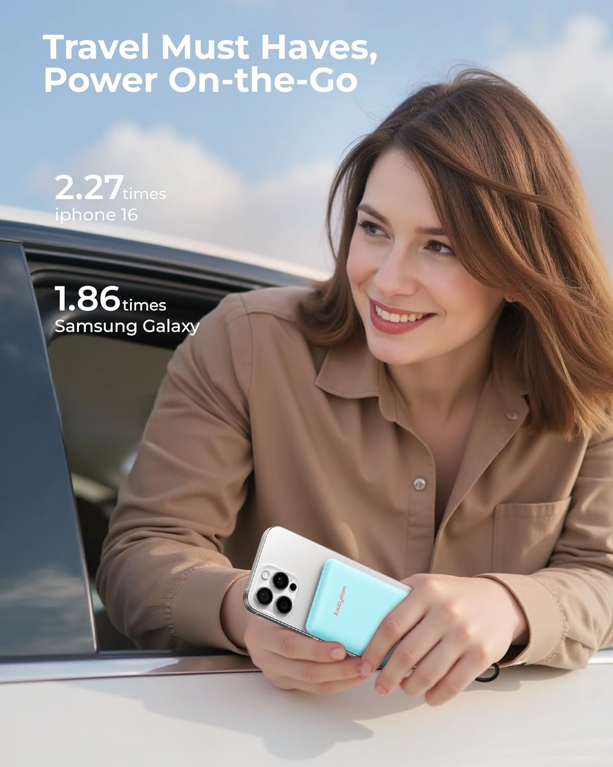 Ultra-Thin Mini Portable Charger 10000mAh & Rechargeable Electric Hand Warmers 2 Packs Kit
