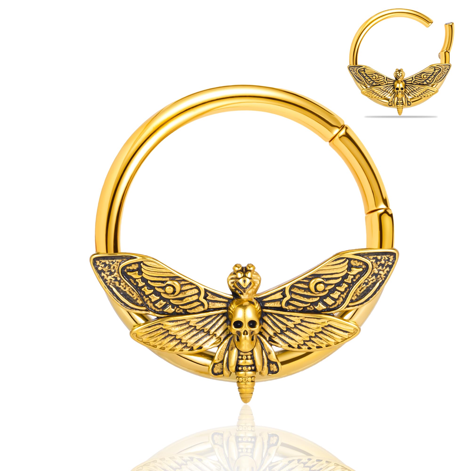 Vankula Pesi per Lobi Peso Dilatatori lobo orecchie in Acciaio inossidabile Serpente Ape Tarma Pipistrello piercing Gioielli Uomo Donna 4mm 5mm 6mm Nero Argento Oro