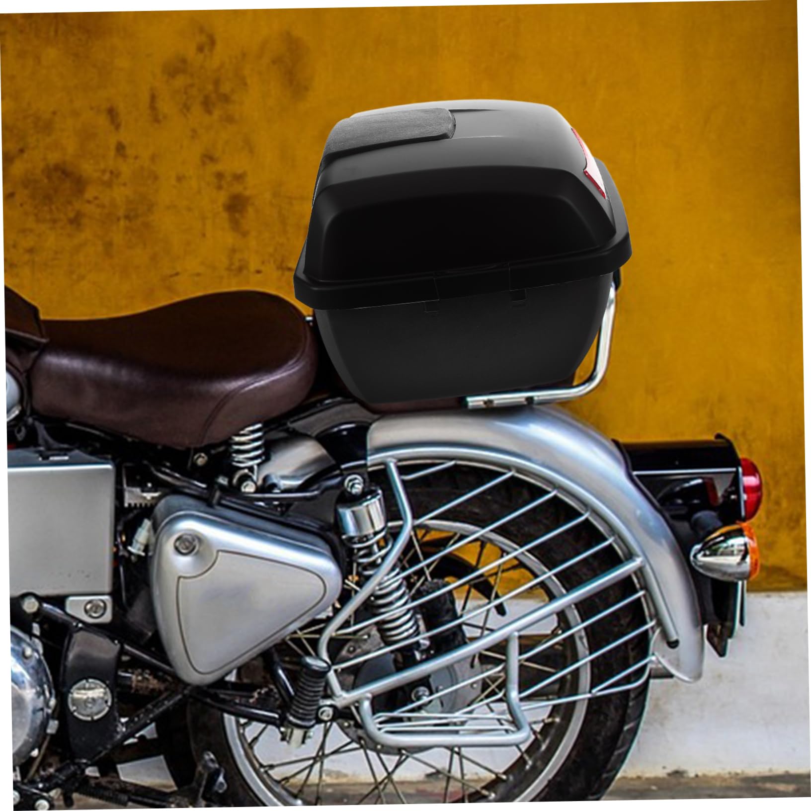 Baule Realizzato in Abs e Metallo Grande Capacità e Posteriore per con Protezione degli Oggetti Installazione Facile per Accessori per Motociclisti Veicoli a Due Ruote e Scooter