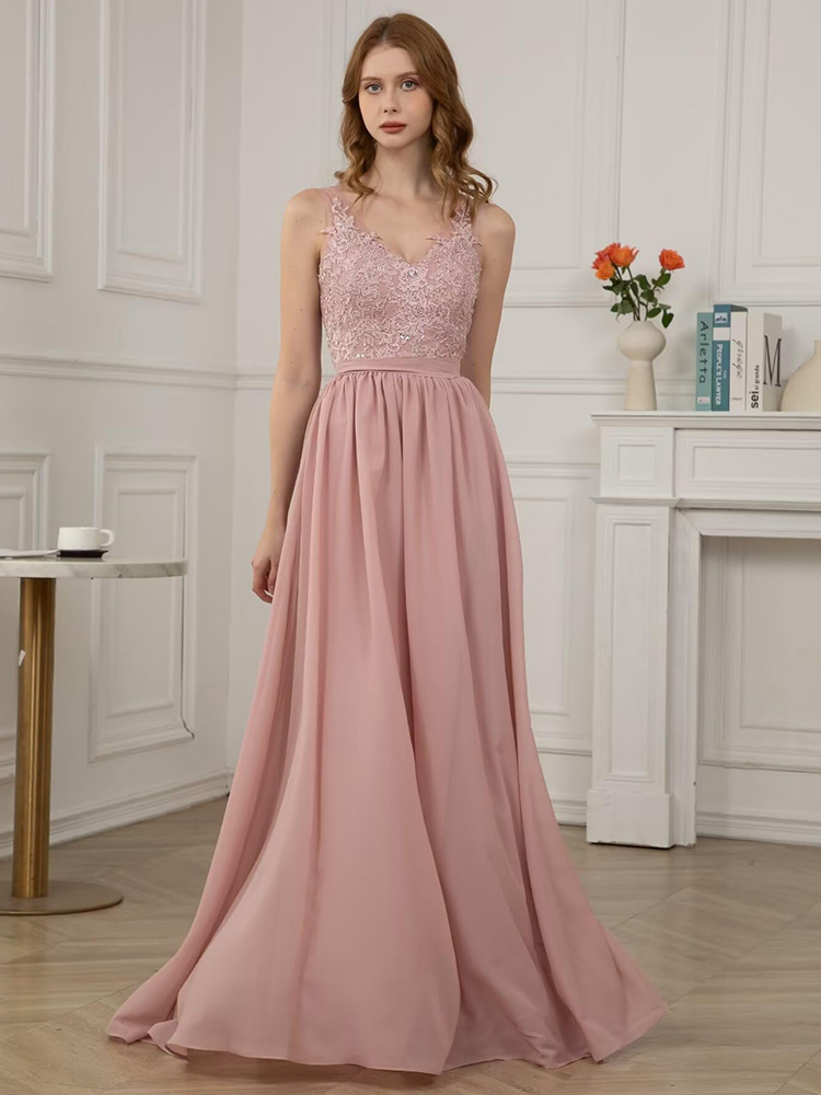 Lace Appliques Chiffon Bridesmaid Dresses for Women 2025 Beaded V Neck  A-line Ruched Long Formal Evening Party Ball Gowns Aqua Blue 0 at Amazon  Women's Clothing store