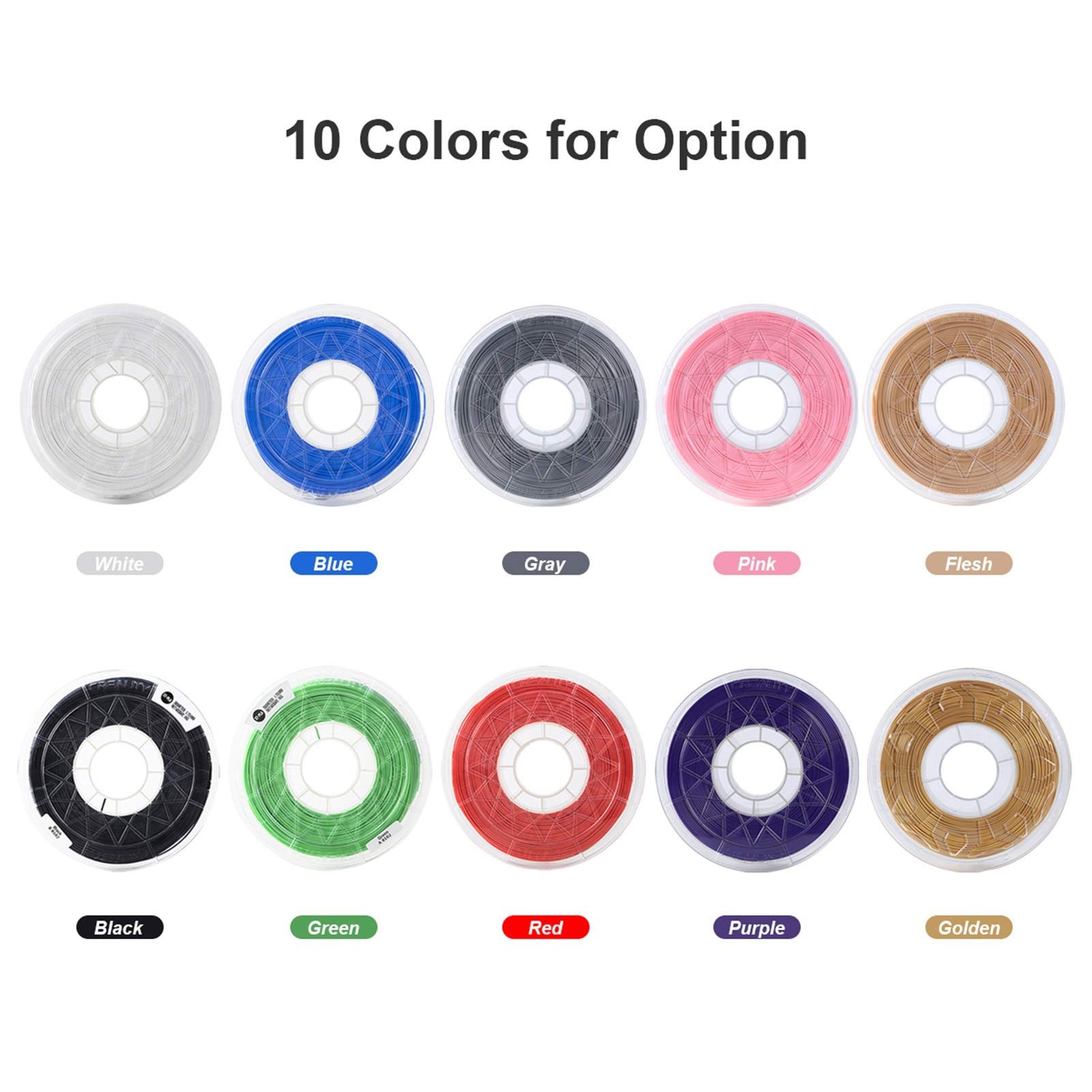 3D-Drucker CR-PLA-Filament, 1,75 mm 1 kg, Filament-Maßgenauigkeit +/- 0,02 mm, 3D-Drucker-Filament (Farbe: Gold)